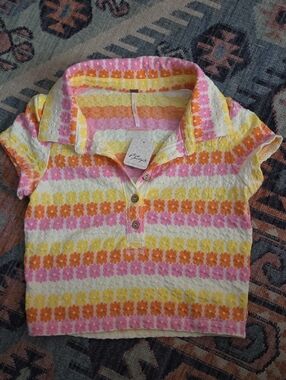 Free People NWT Cropped Daisy Tee Size Small